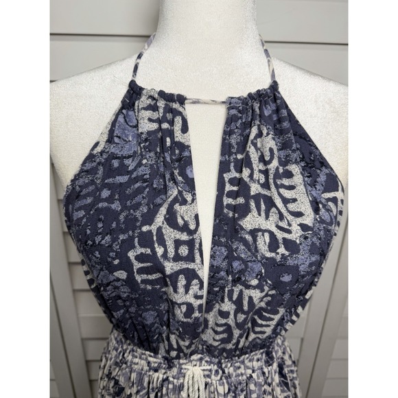 Free People Beach Day Boho Backless Halter Mini Dress Women's Size Large Ivory - Picture 4 of 11